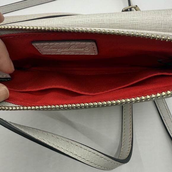 DOONEY & BOURKE Small Pebble Grain Leather Crossbody~Cloudy Gray, EUC - Picture 6 of 8